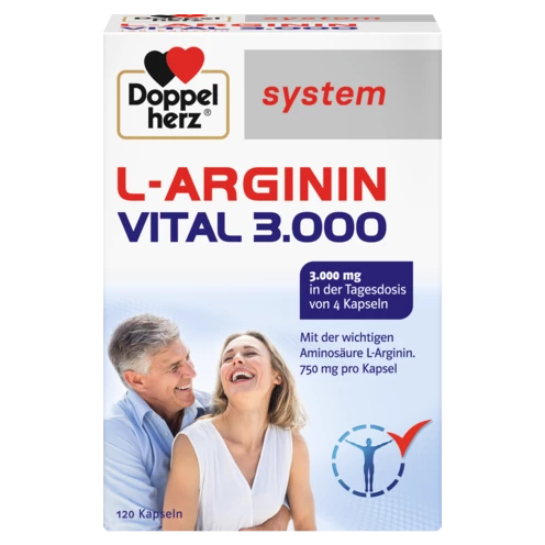 Abbildung der Produktverpackung Doppelherz system L-ARGININ VITAL 3.000 Frontansicht